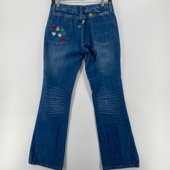 Vintage Jeans Women's Size 29 HAILIPAI Flare Leg Hearts Stones Distressing - Picture 9 of 14